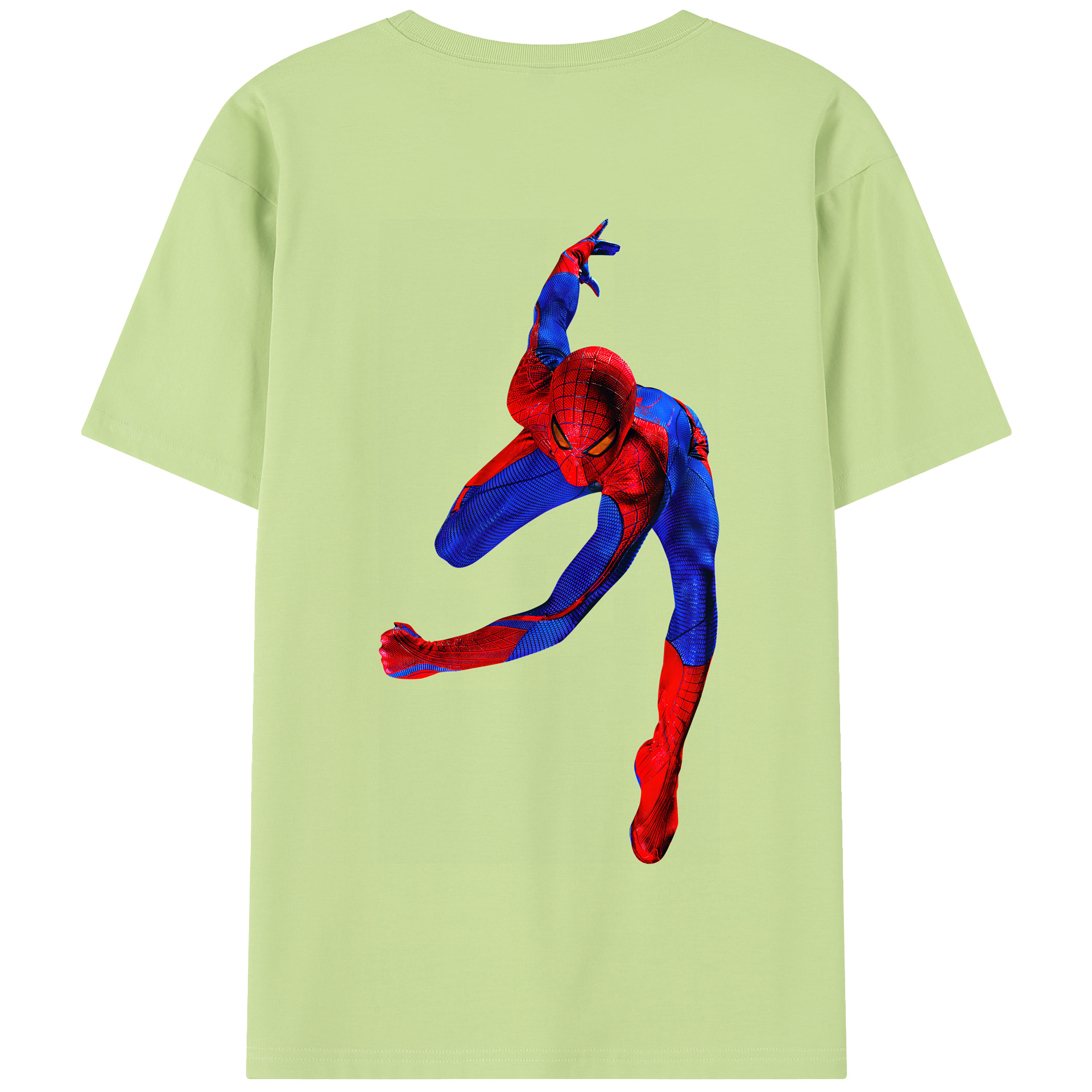 （画像用） Spider Man スパイダーマン 綿100％半袖Tシャツ（背面プリント）